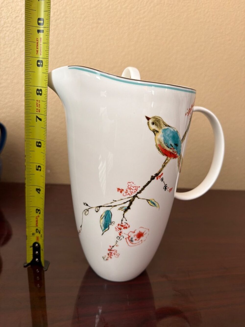 Lenox Chirp Pitcher Carafe with Lid 8.5" H Pre-owned w/no Box - Picture 12 of 13